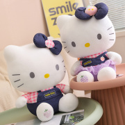 牛仔hellokitty公仔小玩偶毛绒玩具抱枕布娃娃女孩哈喽kt布偶正版