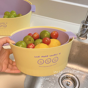 双层洗菜盆沥水篮厨房水果盘，家用客厅洗水果神器菜盆洗菜篮子