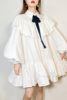 JELLY澳洲博主款定制 白色撞色领带宽松娃娃款连衣裙时尚甜酷短裙