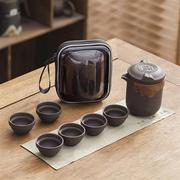 紫砂功夫茶具整套装便携式收纳包家用(包家用)车载户外旅行茶杯壶冲泡茶器