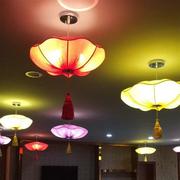 新中式海洋布艺荷叶灯灯笼客厅餐厅酒店茶楼过道灯饰莲花吊灯