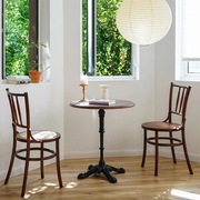 北欧实木餐椅家用复古简约椅子餐厅简约靠背餐椅休闲咖啡厅竹节椅
