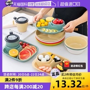 日本进口宝宝餐盘婴儿童，辅食碗分格盘餐具分餐盘日式塑料盘子圆盘