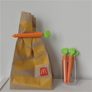 创意胡萝卜可爱食品袋封口夹防潮保鲜5支装密封ins冰箱贴磁性收纳