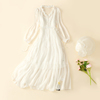 真丝连衣裙女春夏季23高端白色温柔气质，裙子桑蚕丝收腰长裙