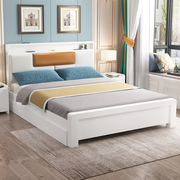 全实木床1.8米北欧双人床现代简约1.5小户型卧室多功能储物松木床