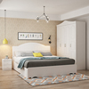 卧室家具组合套装欧式经济型，板式高箱储物，架子床四门大衣柜