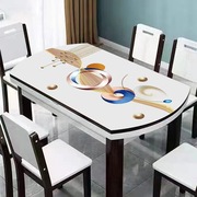 餐桌桌布防水防油皮革厚桌垫圆形折叠桌不透明台布椭圆形免洗盖布