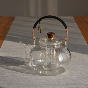 耐高温玻璃蒸煮两用茶壶双内胆烧水壶泡茶壶过滤煮茶器养生泡茶器