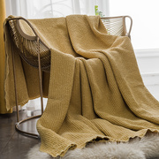 网红沙发巾沙发毯北欧纯色全盖华夫沙发布布单沙发套罩沙发垫盖布