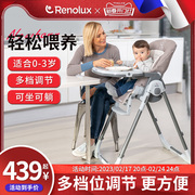 renolux宝宝餐椅家用多功能婴儿餐桌椅儿童，吃饭便携可折叠座椅子