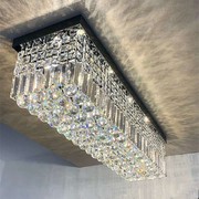 餐厅吊灯现代简约长方形LED客厅吊灯饭厅水晶灯具吸顶灯走廊门厅