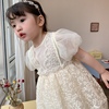韩版女童生日礼服裙中小童短袖纱裙公主裙宝宝1-6岁超洋气连衣裙