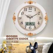 客厅静音挂钟家用创意，时钟时尚个性田园钟表欧式挂表卧室石英钟表