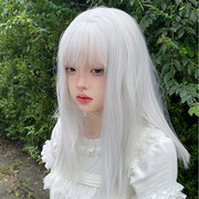白色假发女长发全头套式万用cosplay长直发lolita日常仿真假发套
