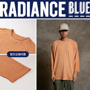 nosaligiahempproject汉麻棉，混纺7分袖t恤男radiance-blue