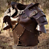 男盔甲武士皮质，多层肩甲护胸马甲一体上衣，中世纪cos骑士扮演服装