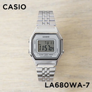卡西欧手表女CASIO LA680WA-7 金属百搭小银表学生防水银色电子表