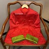 纳福 新中式撞色拼接盘扣小棉服复古国风红色棉衣外套