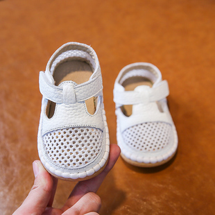 夏季男童凉鞋20241-3岁宝宝学步鞋软底透气女婴儿包头鞋子0