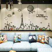 北欧铁塔亚克力3d立体墙贴家居，装饰沙发电视背景墙，客厅书房创意画
