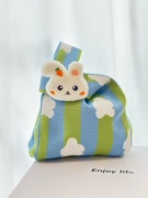 宝宝满月伴手礼兔宝手提袋帆布包，针织袋诞生礼生日幼儿园礼物