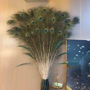 孔雀毛真羽毛家里设的装饰摆品件客厅摆的件大插孔雀毛羽毛花瓶