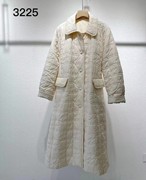 韩国设计师复古方领菱形女23秋冬休闲保暖腰带中长款羽绒服