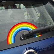个性创意彩虹f1安全汽车内饰装饰贴纸车身车窗头盔改装车贴反光贴