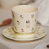 泽滕家茶杯碟子套装陶瓷女士款，精致高颜值特别好看漂亮的个人专用