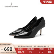 roberta诺贝达女鞋黑色，通勤高跟鞋优雅气质rl239036