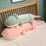 软萌鳄鱼抱枕儿童玩具女孩，睡觉夹腿毛绒玩偶，男孩公仔布娃娃靠垫