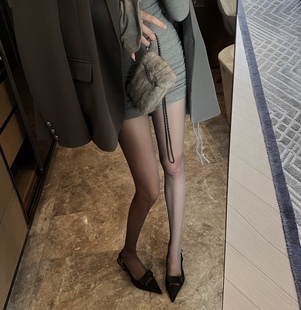 IN MIMIFACE 灰色丝袜女春季薄款光腿神器性感美腿打底裤袜连裤袜
