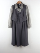 轩语薇x24b-l7206时尚气质天丝，拼接袖假两件连衣裙2024春商场同款