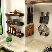 厨房材料收纳盒置物架壁挂式可放锅盖神器省空间，多功能免打孔架子