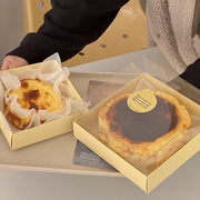 巴斯克 4寸6寸芝士蛋糕盒轻乳酪包装盒戚风透明西点盒韩系打包盒