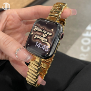 JUNMI适用于苹果手表表带apple watch987654321se代iwatch金属表带41/45mm个性设计夏季女款气质百搭高级感