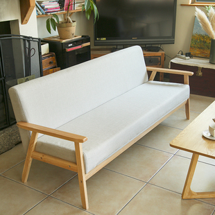 布艺沙发小户型北欧简约现代实木单双人(单双人)三人位出租房客厅懒人沙发