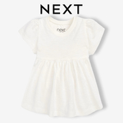 英国NEXT婴儿纯色短袖连衣裙女宝宝T恤新生圆领简约夏季蓬蓬裙子