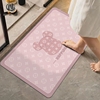 粉色小熊浴室地垫吸水卫生间门口软硅藻泥脚垫速干耐脏厕所防滑垫