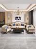美式轻奢实木沙发123组合奢华复古欧式真皮沙发客厅整装简约家具