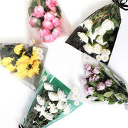 清明节菊花袋子多支鲜花花束袋，透明银光塑料，包装纸扶郎花祭奠包装