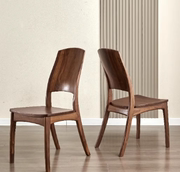 意式轻奢北美黑胡桃木餐椅实木餐桌椅子家用极简靠背椅家具餐座椅