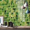 绿色北欧玻璃马赛克洗手台瓷砖背景墙田园复古厨房浴室餐厅墙砖