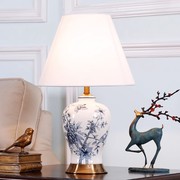 新中式青花瓷台灯古典奢华复古美式陶瓷，客厅卧室床头灯简约中国风