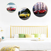 儿童房装饰画汽车跑车，挂画创意圆形壁画现代简约男孩，卧室床头墙画