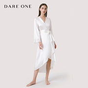 DARE ONE真丝睡袍女BLOOM桑蚕丝奢华睡袍家居服性感蕾丝明星同款