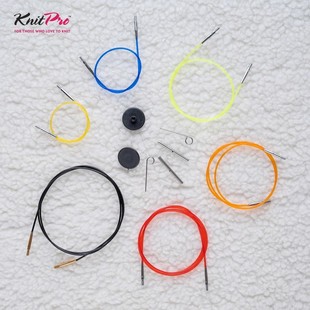 Knitpro 可拆卸环针紫色彩色针绳针扣进口编织工具毛衣针配件