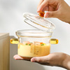 耐高温玻璃蒸蛋碗家用透明带盖蒸鸡蛋羹专用婴儿，宝宝蒸蛋盅带刻度