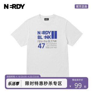 BLENK系列NERDY2023夏季潮酷情侣装短袖女宽松休闲T恤男